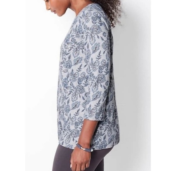 Pure Jill J Jill Kalamkari Print Knit Top 100% Organic Cotton - Picture 3 of 13